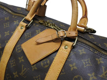 画像をギャラリービューアに読み込む, LOUIS VUITTON ルイヴィトン キーポル55 ボストンバッグ M41424 モノグラム PVC ヌメ革 旧型 ブラウン 良品 中古 4b004798