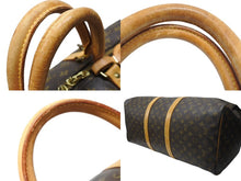 画像をギャラリービューアに読み込む, LOUIS VUITTON ルイヴィトン キーポル55 ボストンバッグ M41424 モノグラム PVC ヌメ革 旧型 ブラウン 良品 中古 4b004798