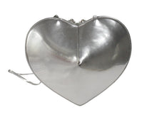 画像をギャラリービューアに読み込む, ALAIA アライア ハートシェイプ ロゴディテール ショルダーバッグ ジップポーチ レザー シルバー 美品 中古 4b004799