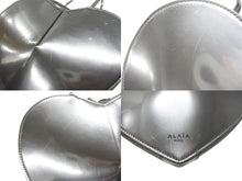 画像をギャラリービューアに読み込む, ALAIA アライア ハートシェイプ ロゴディテール ショルダーバッグ ジップポーチ レザー シルバー 美品 中古 4b004799