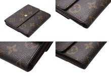 Load image into Gallery viewer, 極美品 LOUIS VUITTON ルイヴィトン 二つ折り財布 ポルトモネ ピエ カルトクレディ M61652 ブラウン モノグラムキャンバス 中古 4b004800