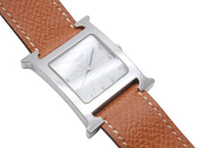 Load image into Gallery viewer, HERMES エルメス 腕時計 Hウォッチ クオーツ HH1.210 ステンレス レザー ブラウン シルバー金具 美品 中古 4b004804