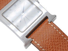 Load image into Gallery viewer, HERMES エルメス 腕時計 Hウォッチ クオーツ HH1.210 ステンレス レザー ブラウン シルバー金具 美品 中古 4b004804