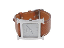 Load image into Gallery viewer, HERMES エルメス 腕時計 Hウォッチ クオーツ HH1.210 ステンレス レザー ブラウン シルバー金具 美品 中古 4b004804