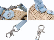 画像をギャラリービューアに読み込む, 極美品 CHROME HEARTS クロムハーツ DOLLY STRAW ドーリー ストロー 2WAYハンドバッグ CHプラス ラフィア レザー シルバー925 中古 4b004806