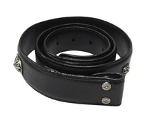 Load image into Gallery viewer, CHROME HEARTS クロムハーツ 1.5 STRP BUNDY バンディ ベルトストラップ サイズ36 ピラミッド シルバー925 レザー 美品 中古 4b004809