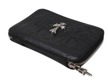 Load image into Gallery viewer, CHROME HEARTS クロムハーツ BANK ROBBER バンクロバー ラウンドジップ レザーウォレット 財布 CHクロス装飾 シルバー925 美品 中古 4b004812