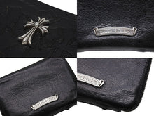 Load image into Gallery viewer, CHROME HEARTS クロムハーツ BANK ROBBER バンクロバー ラウンドジップ レザーウォレット 財布 CHクロス装飾 シルバー925 美品 中古 4b004812