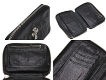 Load image into Gallery viewer, CHROME HEARTS クロムハーツ BANK ROBBER バンクロバー ラウンドジップ レザーウォレット 財布 CHクロス装飾 シルバー925 美品 中古 4b004812