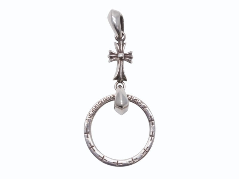 Very good condition CHROME HEARTS EWLP NTFL Baby Fat Cross Eyewear Loop Pendant Top Weight approx. 10.9g Silver Used 4b004814