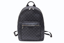 Load image into Gallery viewer, 新品同様 LOUIS VUITTON ルイヴィトン リュック ジョッシュ ダミエグラフィット N41473 PVC レザー ブラック 中古 4b004823