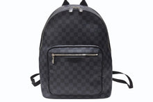 Load image into Gallery viewer, 新品同様 LOUIS VUITTON ルイヴィトン リュック ジョッシュ ダミエグラフィット N41473 PVC レザー ブラック 中古 4b004823