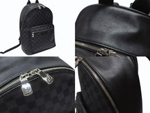 Load image into Gallery viewer, 新品同様 LOUIS VUITTON ルイヴィトン リュック ジョッシュ ダミエグラフィット N41473 PVC レザー ブラック 中古 4b004823