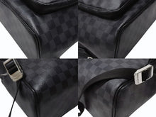 Load image into Gallery viewer, 新品同様 LOUIS VUITTON ルイヴィトン リュック ジョッシュ ダミエグラフィット N41473 PVC レザー ブラック 中古 4b004823