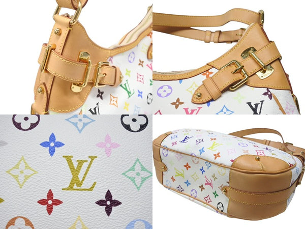 極美品 LOUIS VUITTON ルイヴィトン ショルダーバッグ グレタ M40195 モノグラム マルチカラー ホワイト 中古4b003525