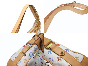 極美品 LOUIS VUITTON ルイヴィトン ショルダーバッグ グレタ M40195 モノグラム マルチカラー ホワイト 中古4b003525