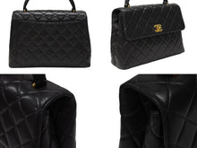 Load image into Gallery viewer, 極美品 CHANEL シャネル ケリー型 マトラッセ ハンドバッグ スモール 4番台 ラムレザー ブラック ゴールド金具 中古 4b004829
