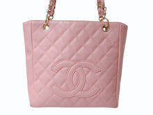 Load image into Gallery viewer, 極美品 CHANEL シャネル PST マトラッセ チェーントート CCステッチ A50994 11番台 キャビアスキン ピンク ゴールド金具 中古 4b004830