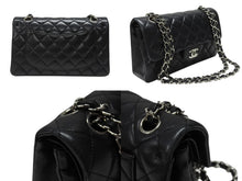 Load image into Gallery viewer, 極美品 CHANEL シャネル マトラッセ23 Wフラップ Wチェーンショルダーバッグ 16番台 ココマーク ラムスキン ブラック シルバー金具 中古 4b004831