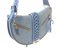 Load image into Gallery viewer, 極美品 希少 Christian Dior クリスチャンディオール ワンショルダーバッグ アドミットイット デニム ブルー シルバー金具 中古 4b004832