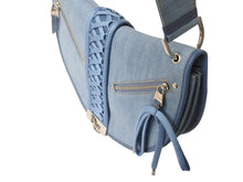 Load image into Gallery viewer, 極美品 希少 Christian Dior クリスチャンディオール ワンショルダーバッグ アドミットイット デニム ブルー シルバー金具 中古 4b004832