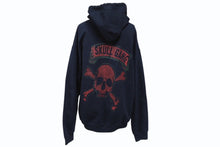 画像をギャラリービューアに読み込む, SKULL GANG スカルギャング プリント ジップアップパーカー クロスボーン HIPHOP ブラック レッド サイズM 美品 中古 4b004837