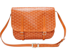 画像をギャラリービューアに読み込む, GOYARD ゴヤール ベルヴェデーレ GM メッセンジャーバッグ ショルダーバッグ フランス製 PVC レザー オレンジ シルバー 美品 中古 4b004839