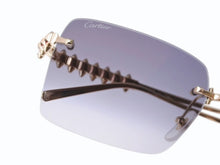 画像をギャラリービューアに読み込む, 極美品 CARTIER カルティエ クラッシュ ドゥ サングラス リムレス ESW00748 グラデーショングレー ゴールド金具 中古 4b004840
