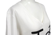 画像をギャラリービューアに読み込む, CHRISTIAN DIOR クリスチャンディオール Vネック半袖Ｔシャツ ガリアーノ期 4H16155950 ホワイト ブラック サイズ42 美品 中古 4b004856