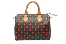 Load image into Gallery viewer, 極美品 LOUIS VUITTON ルイヴィトン スピーディ25 ハンドバッグ M95009 モノグラム チェリー ブラウン 村上隆 中古 4b004863
