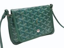 画像をギャラリービューアに読み込む, GOYARD ゴヤール プリュメ ポーチウォレット ショルダーバッグ PLUMETPMLTY09CL09P レザー グリーン シルバー金具 美品 中古 4b004865