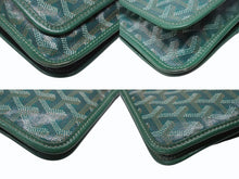 画像をギャラリービューアに読み込む, GOYARD ゴヤール プリュメ ポーチウォレット ショルダーバッグ PLUMETPMLTY09CL09P レザー グリーン シルバー金具 美品 中古 4b004865