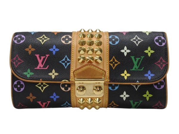 LOUIS VUITTON ルイヴィトン ポシェット コートニー クラッチバッグ M45640 モノグラム マルチカラー ブラック 村上隆 美品 中古 4b004868