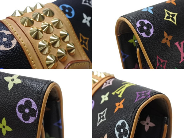 LOUIS VUITTON ルイヴィトン ポシェット コートニー クラッチバッグ M45640 モノグラム マルチカラー ブラック 村上隆 美品 中古 4b004868