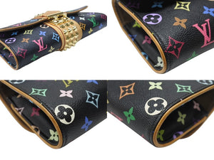 LOUIS VUITTON ルイヴィトン ポシェット コートニー クラッチバッグ M45640 モノグラム マルチカラー ブラック 村上隆 美品 中古 4b004868