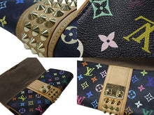 Load image into Gallery viewer, LOUIS VUITTON ルイヴィトン ポシェット コートニー クラッチバッグ M45640 モノグラム マルチカラー ブラック 村上隆 美品 中古 4b004868