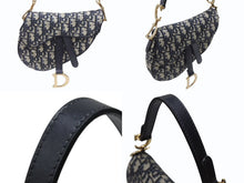 Load image into Gallery viewer, 極美品 Christian Dior クリスチャンディオール サドルミニバッグ ハンドバッグ M0456CTZQ オブリーク ネイビー 中古 4b004869
