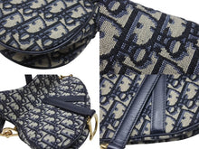 Load image into Gallery viewer, 極美品 Christian Dior クリスチャンディオール サドルミニバッグ ハンドバッグ M0456CTZQ オブリーク ネイビー 中古 4b004869
