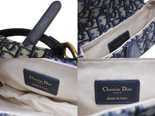 Load image into Gallery viewer, 極美品 Christian Dior クリスチャンディオール サドルミニバッグ ハンドバッグ M0456CTZQ オブリーク ネイビー 中古 4b004869