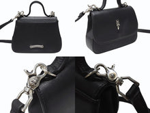 Load image into Gallery viewer, 極美品 CHROME HEARTS クロムハーツ TEENER 2WAYバッグ ダガー装飾 スクロールラベルロゴ クロスボール レザー ブラック 中古 4b004877