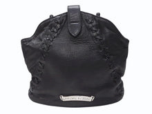 Load image into Gallery viewer, 極美品 CHROME HEARTS クロムハーツ 3ピースベルト レザーショルダーバッグ スクロールラベルロゴ ブラック シルバー925 中古 4b004878