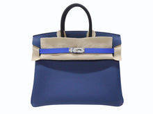 画像をギャラリービューアに読み込む, 新品未使用 HERMES エルメス バーキン25 K刻印 ブラック ディープブルー ブルーイドラ エプソン シルバー金具 中古 4b004883
