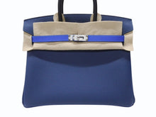 画像をギャラリービューアに読み込む, 新品未使用 HERMES エルメス バーキン25 K刻印 ブラック ディープブルー ブルーイドラ エプソン シルバー金具 中古 4b004883