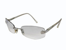 Load image into Gallery viewer, CHANEL シャネル リムレス サングラス サイズ57◻︎18 130 ココマーク メタル プラスチック グレー シルバー 美品 中古 4b004897