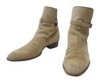 Load image into Gallery viewer, SAINT LAURENT サンローラン WYATT 30 JODHPUR BOOTS ワイアット 30 ジョッパーブーツ 靴 498372 スエード ベージュ サイズ45 美品 中古 4b004908