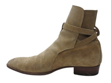 Load image into Gallery viewer, SAINT LAURENT サンローラン WYATT 30 JODHPUR BOOTS ワイアット 30 ジョッパーブーツ 靴 498372 スエード ベージュ サイズ45 美品 中古 4b004908