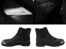 Load image into Gallery viewer, CALVIN KLEIN カルバンクライン サイドゴアブーツ メタルトゥ レザー ブラック サイズ44 美品 中古 4b004909