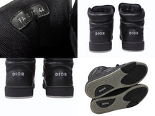 Load image into Gallery viewer, 極美品 Dior ディオール B27 オブリーク ギャラクシー ハイカットスニーカー CDロゴ レザー ブラック サイズ44 中古 4b004911