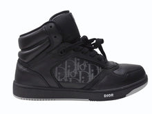 Load image into Gallery viewer, 極美品 Dior ディオール B27 オブリーク ギャラクシー ハイカットスニーカー CDロゴ レザー ブラック サイズ44 中古 4b004911