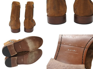 AMIRI アミリ SKINNY STACK BOOT スキニースタックサイドジップブーツ スウェード ブラウン サイズ11 2/1 良品 中古 4b004915